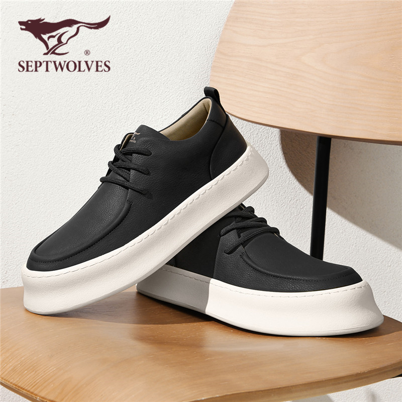 七匹狼男士休闲皮鞋秋季新款低帮