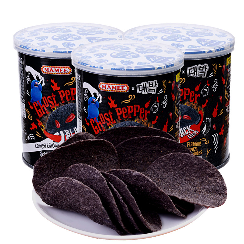 马来西亚进口mamee妈咪鬼椒薯片4桶爆辣变态辣薯片膨化网红零食