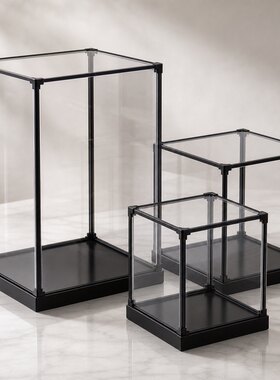 合金框一体式展示柜积木熊车模多尺寸模型罩手办乐高亚克力展示盒