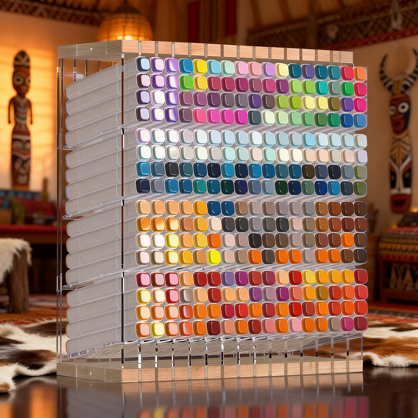 马克笔收纳架斜插式笔架展示架透明方格桌面美术画笔多层收纳展示,文具电教/文化用品/商务用品,笔架,淘宝优惠券,粉丝福利购,淘宝优惠卷