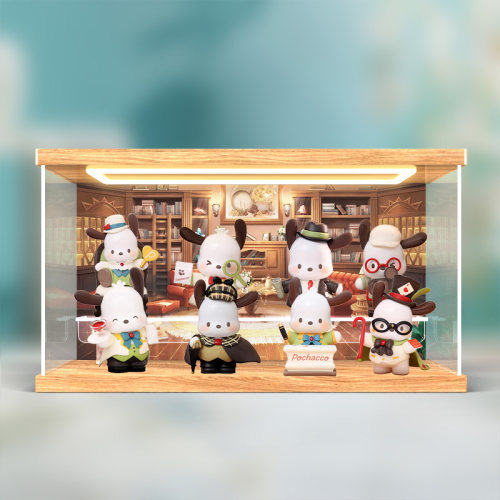 适用TOPTOY帕恰狗钻石侦探系列手办盲盒可爱周边防尘罩灯光展示盒