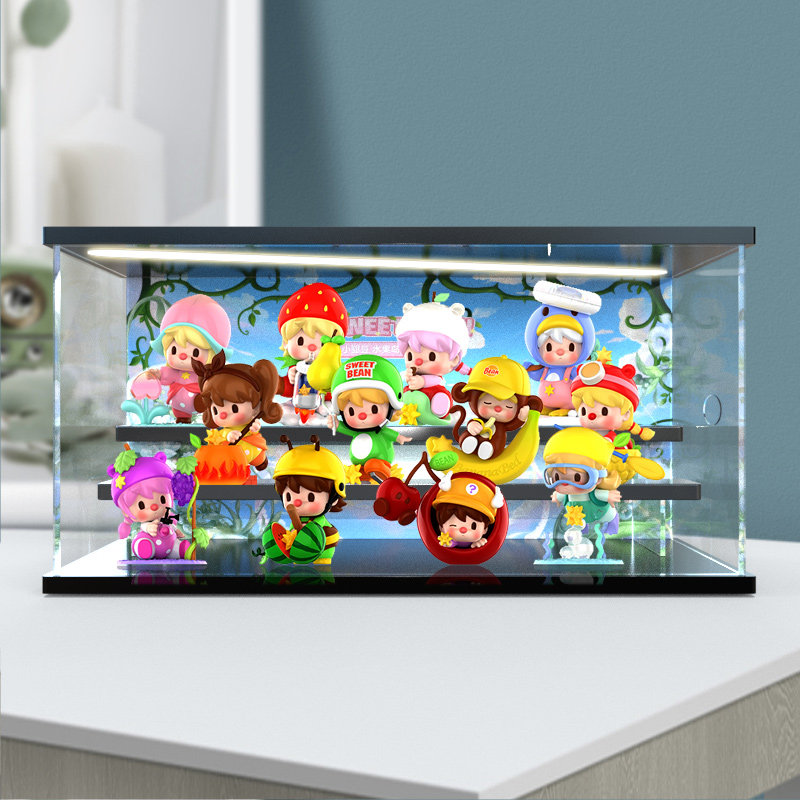 场景盒适用泡泡玛特小甜豆 水果岛冒险系列手办盲盒亚克力展示盒