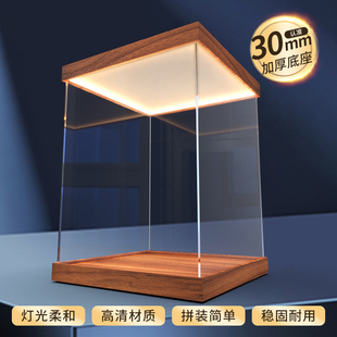 乐高模型定制亚克力展示盒动漫玩具家用免胶高清展示柜灯箱手办柜