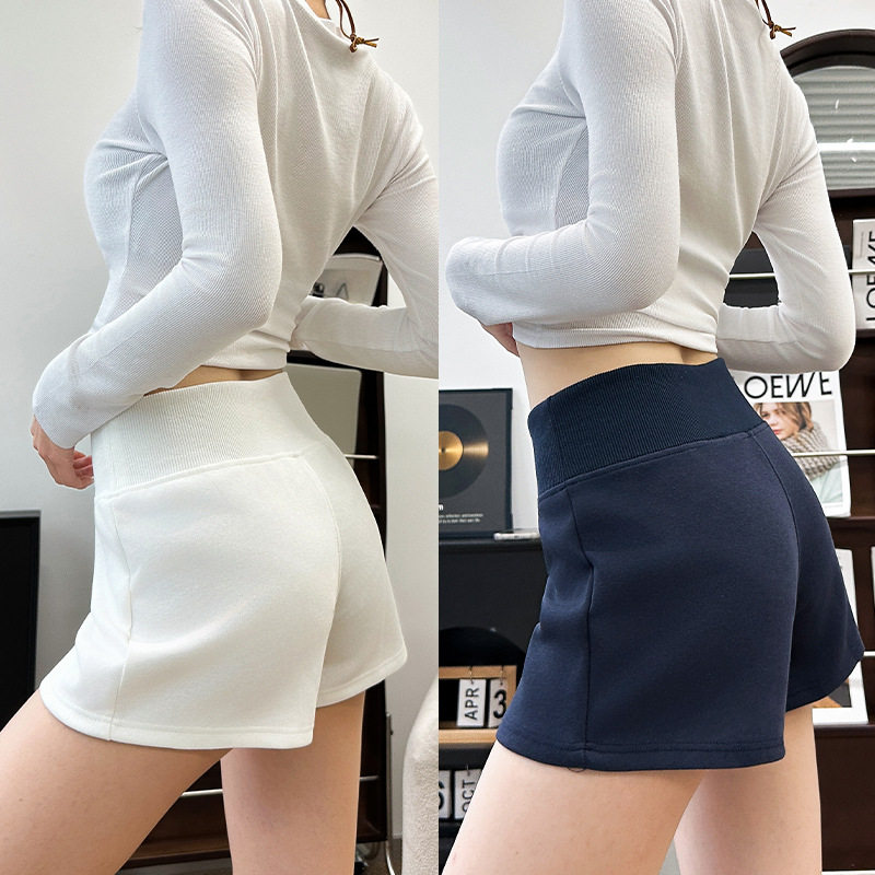 韩系两色修身休闲超短裤高腰提臀显瘦百搭辣妹运动热裤女源头工厂