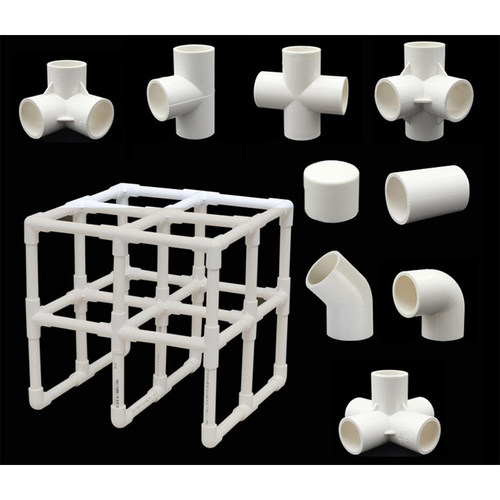 白色PVC三通弯头直接直通堵头管帽水堵UPVC立体三通四通五通配件