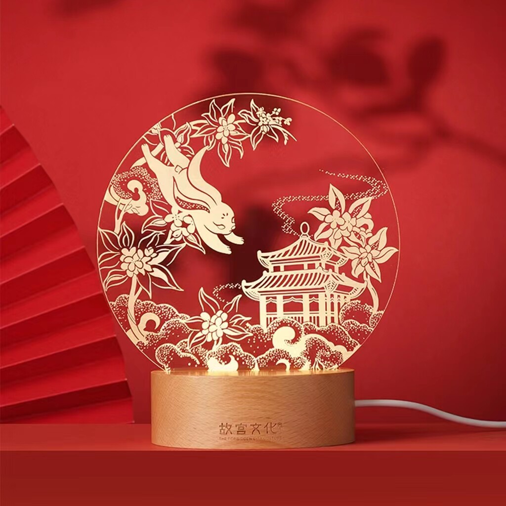故宫万象华境氛围灯兔年春节小夜灯宫灯桌面摆件暖光冷光生日礼物