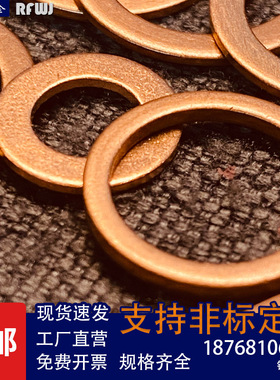 紫铜垫片0.1mm厚精品铜垫圈密封圈M3--M75表用船用平垫非标定制