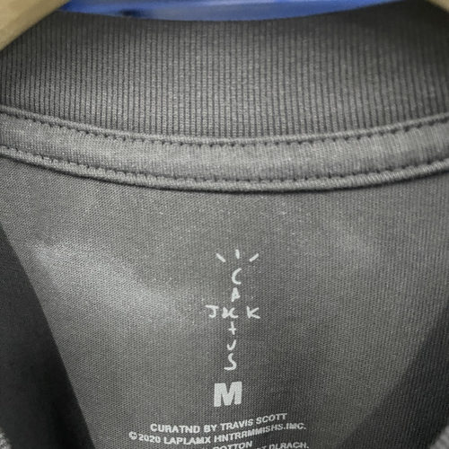 TravisScott倒置英文logo印花圆