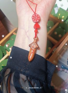 秒杀桃木剑挂件钥匙扣手机链七星随身携带朱砂成人儿童婴儿包挂