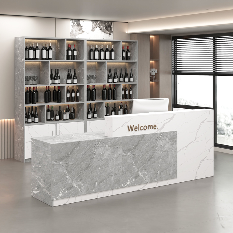 饭店收银台吧台转角柜酒柜一体组合酒店商用柜台收款台餐饮店前台