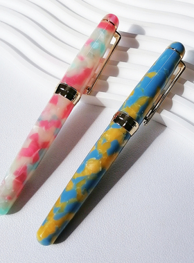 MAJOHN末匠S9钢笔 可替换蘸水玻璃尖 时尚花色 学生手账书写笔