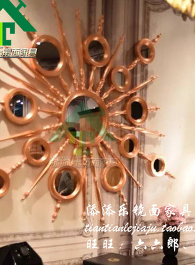 简约现代时尚精致壁饰壁挂墙饰装饰镜玄关镜工艺镜客厅背景墙挂镜