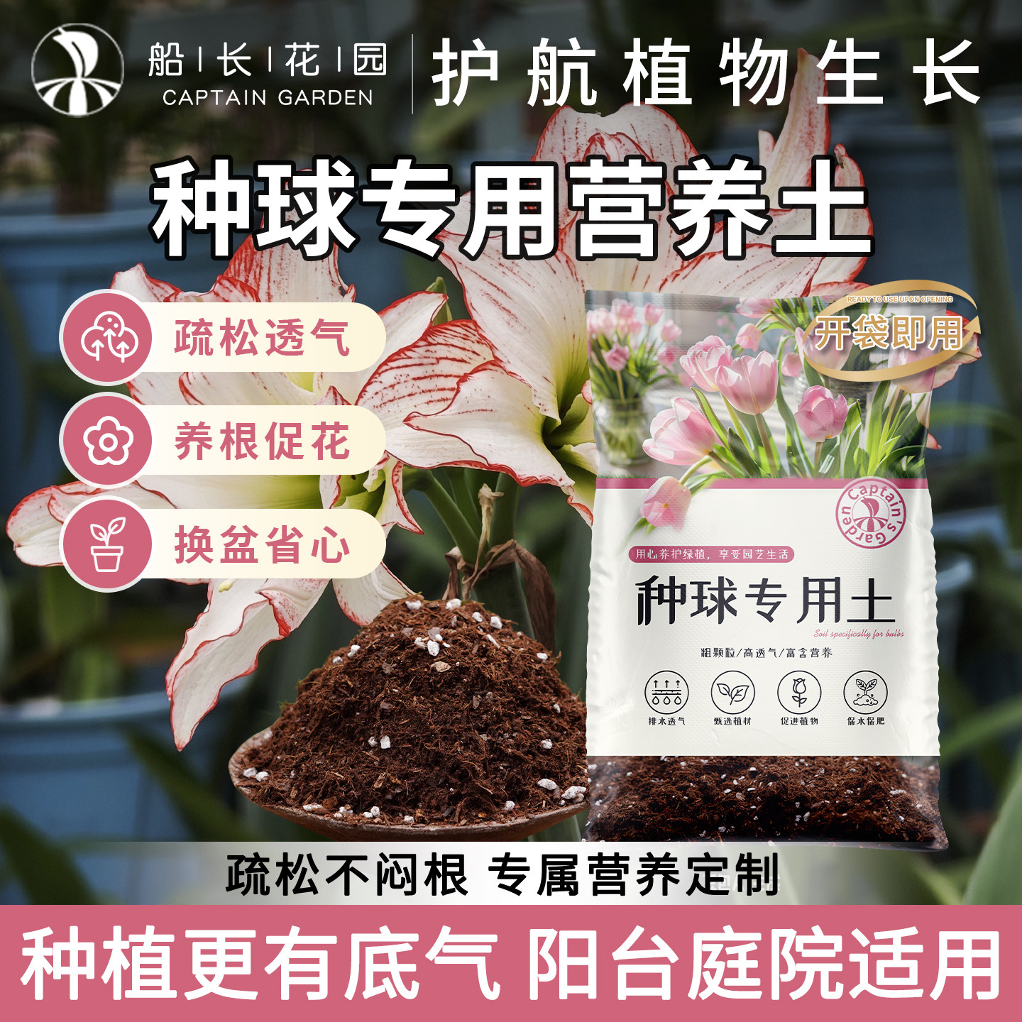 郁金香种球专用土养花通用百合风信子朱顶红专用种植营养泥炭花土
