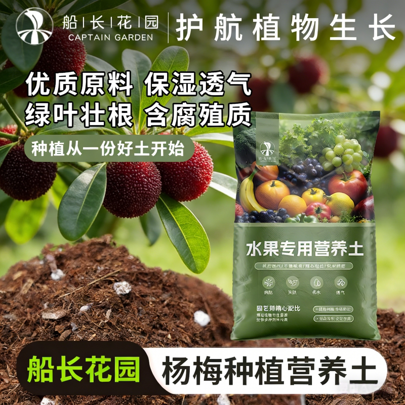 杨梅专用土青梅水果树种植盆栽透气泥炭土植物通用型养花营养土