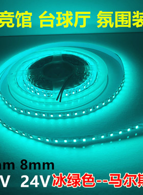 led12V24V冰绿色玛绿青绿色2835贴片灯带条电竞台球室KTV氛围灯条