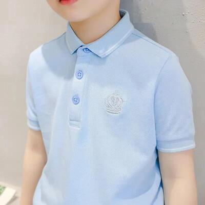 新款洋气男女童短袖POLO衫小学生校服中大童翻领半袖宝宝帅气上衣