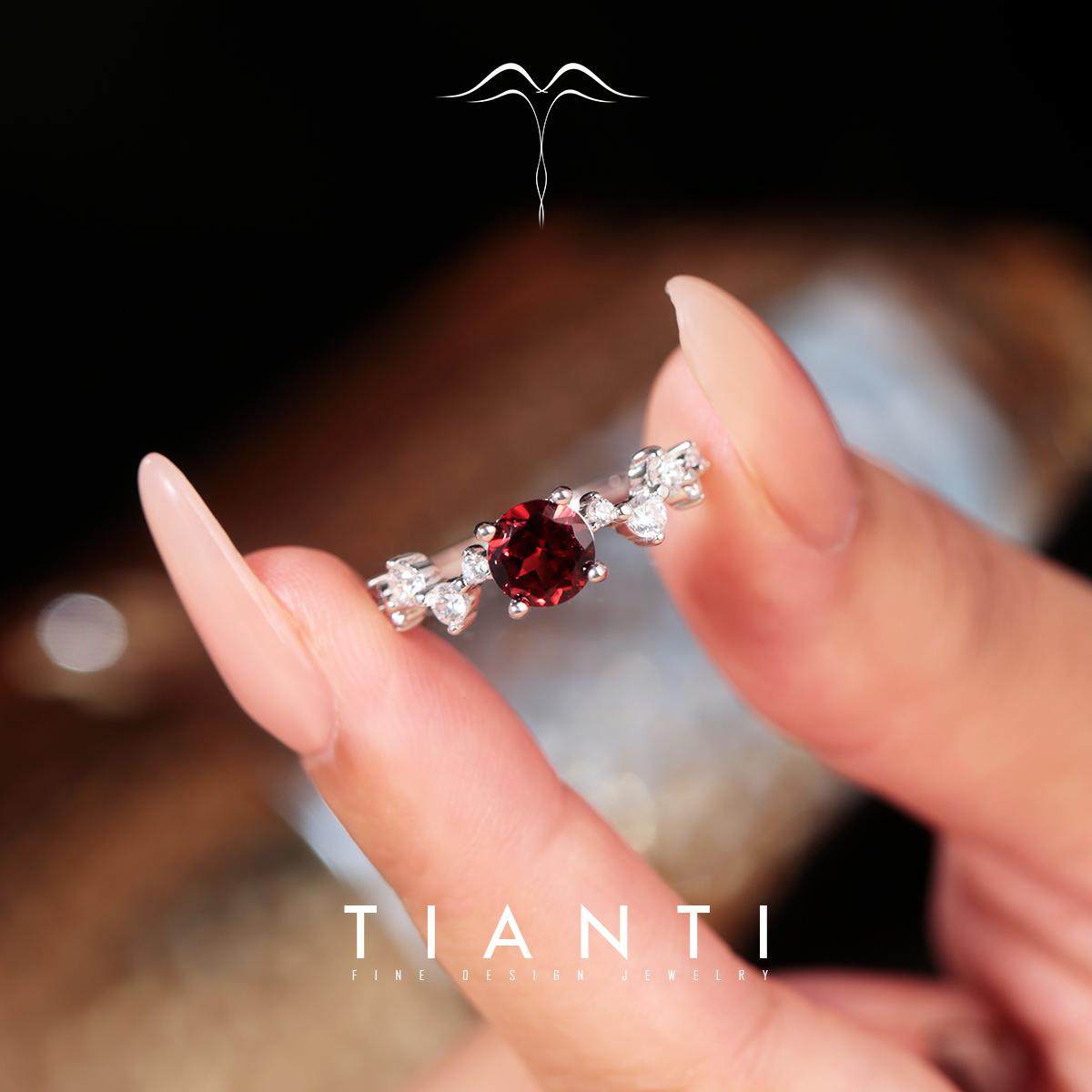 天然鸽血红石榴石宝石戒指S925纯银简约扭臂镶钻高级设计感活口女,饰品/流行首饰/时尚饰品新,银饰戒指,淘宝优惠券,粉丝福利购,淘宝优惠卷