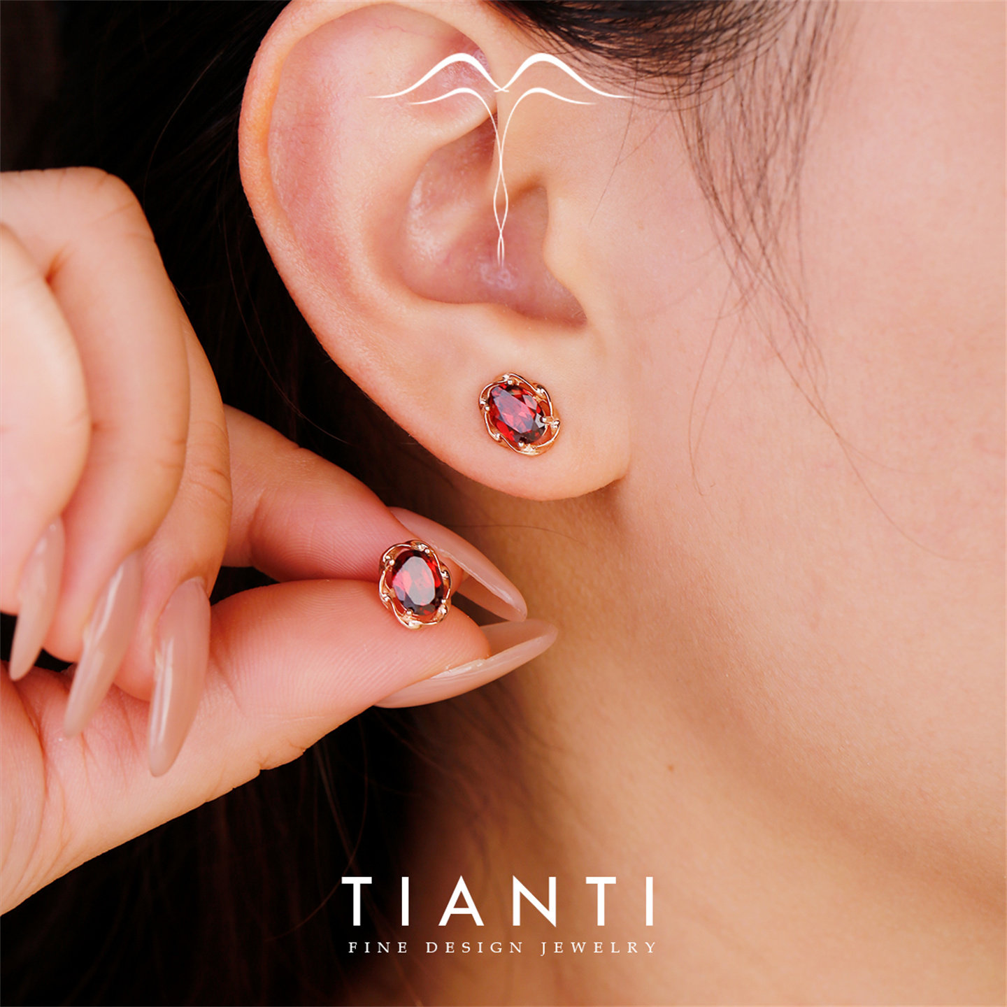 天然红石榴石宝石耳钉流年S925纯银镀18K金玫瑰花朵复古风耳饰女,饰品/流行首饰/时尚饰品新,耳钉,淘宝优惠券,粉丝福利购,淘宝优惠卷