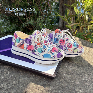 玛丽女鞋懒人鞋小白鞋系带增高厚底一脚蹬镂空帆布鞋布鞋女鞋子