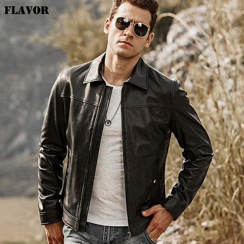 新款男短款男士夹克外套真皮皮衣