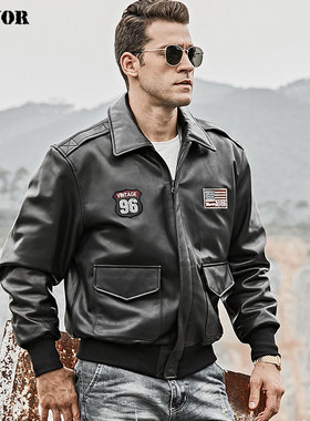 秋季新款真皮皮衣男海宁皮衣绵羊皮欧美男装加棉美式大码夹克外套