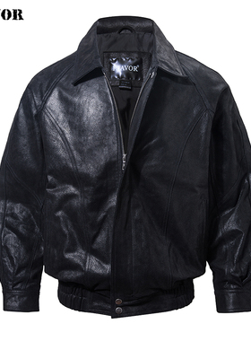 海宁新款真皮皮衣男春秋单装薄款美式真皮夹克复古机车皮衣男外套