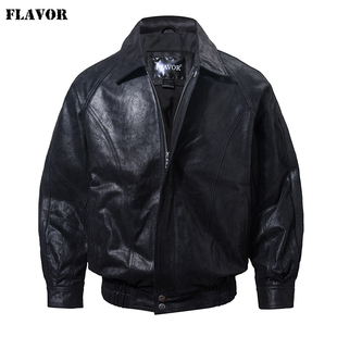 海宁新款真皮皮衣男春秋单装薄款美式真皮夹克复古机车皮衣男外套