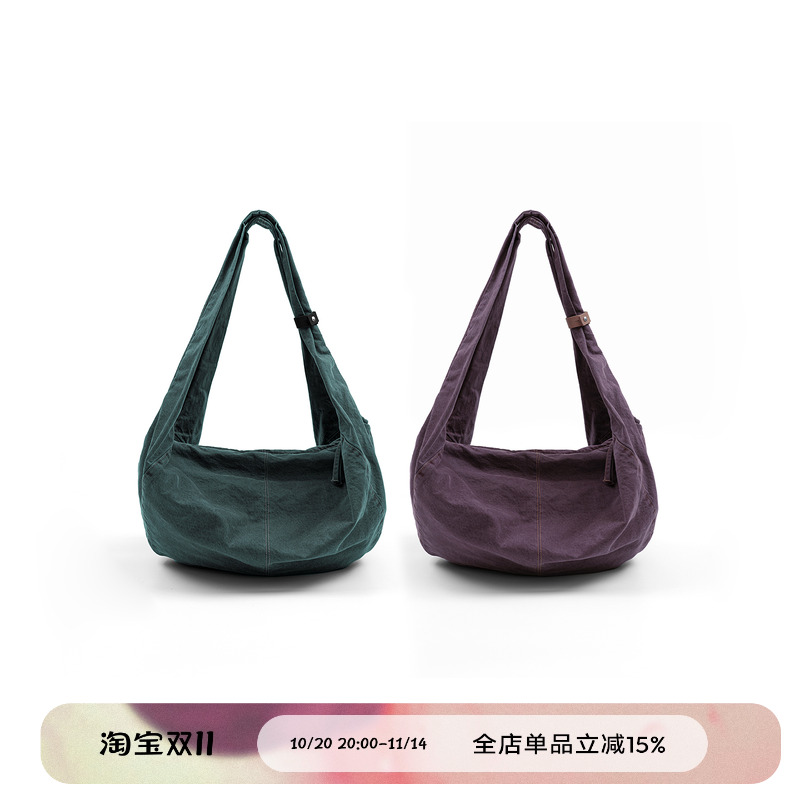 成衣染色秋千包竹节纹理斜纹