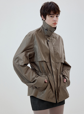 Simple Project*Coated Hunting Jacket 涂层中长款收腰猎装夹克