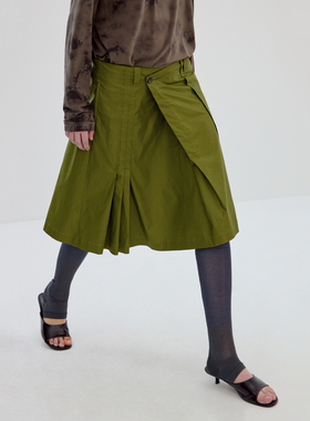 Simple Project*Coated Skirt 涂层不规则褶裥A字半裙