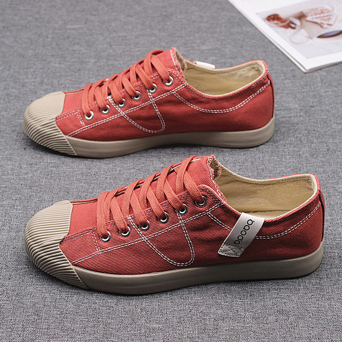 男鞋透气帆布鞋韩版低帮休闲板鞋