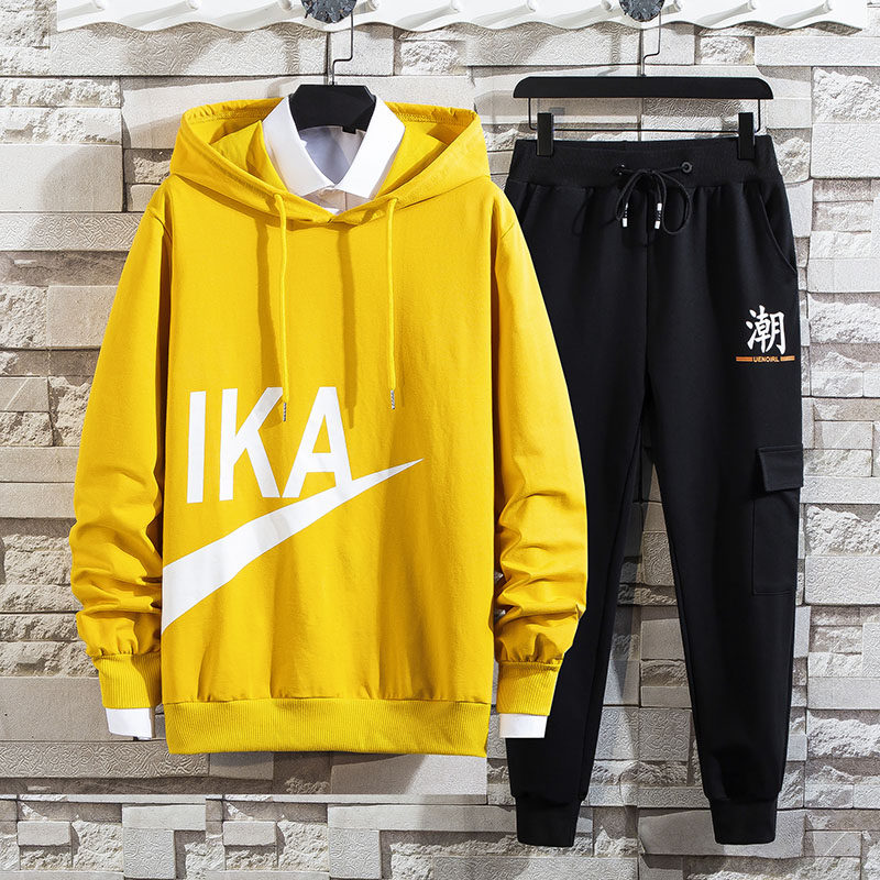 Spring and autumn new student's sweater suit men's casual sportswear suit two piece set