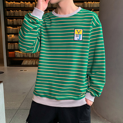 Spring and autumn Four Seasons Hong Kong wind and Japan large casual round neck sweater long sleeve trend student top