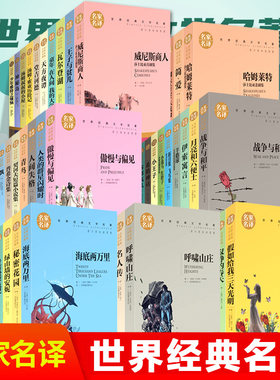 正版 名家名译全套 老人与海 简爱 钢铁是怎样炼成 假如给我三天光明 小学生 初 高中 推荐 课外阅读书籍 世界经典文学名著