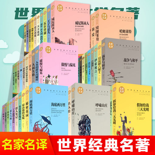 正版 名家名译全套 老人与海 简爱 钢铁是怎样炼成 假如给我三天光明 小学生 初 高中 推荐 课外阅读书籍 世界经典文学名著