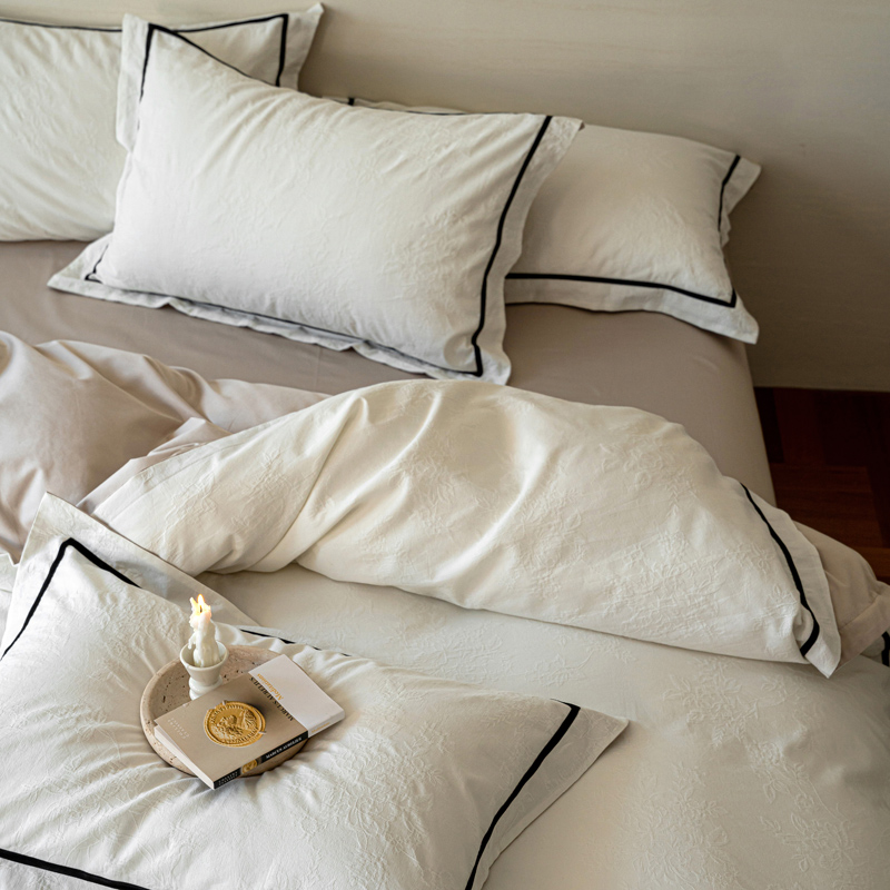 大气奢雅主卧~60支云感超柔全棉提花四件套纯棉亲肤裸睡高级耐看