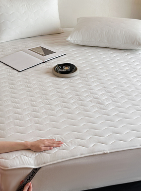 可机洗白色双面全棉软床垫/防滑保暖纯棉夹棉薄床褥/隔脏垫床护垫