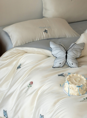 裸睡党闭眼入！小仙女丝滑裸睡兰精天丝绣花三四件套凉感冰丝春夏