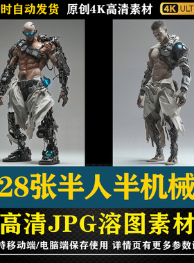 109.28张半人半机械高清JPG定制素材PS电商底图影楼后期cos合成