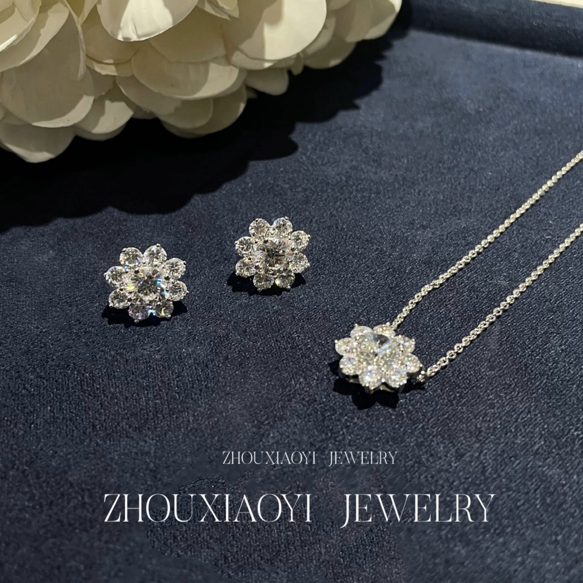 sunflower太阳花耳钉戒指项链主石1ct银镀18k女神清冷珠宝,饰品/流行首饰/时尚饰品新,组合套装,淘宝优惠券,粉丝福利购,淘宝优惠卷