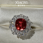 满天星4ct实验室培育绝地武士色烟花戒指s925银蓝宝爆闪大气时尚