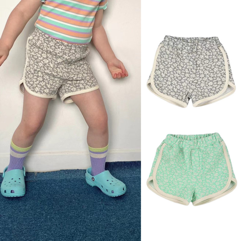 韩国poisson正品儿童女童甜美碎花休闲运动短裤/裤子
