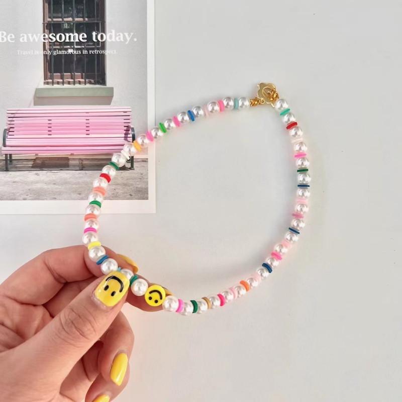 韩国poisson正品儿童女童珍珠彩色串珠儿童配饰 项链子