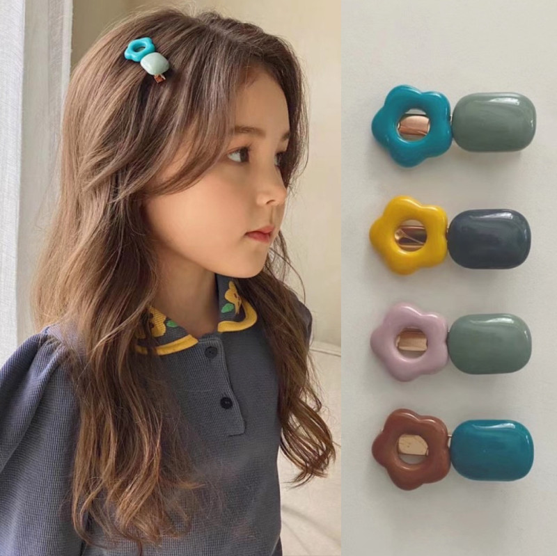 现货 韩国poisson正品儿童女童可爱珠花款花朵精致发夹发卡头饰