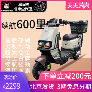 新国标新款北京可上白牌电动车电动自行车踏板车外卖车载货电瓶车