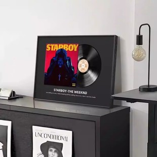 The 饰画欧美音乐周边 Weeknd专辑封面海报挂画现代客厅黑胶唱片装