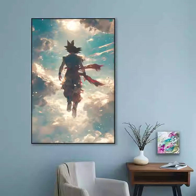 七龙珠挂画孙悟空超级赛亚人动漫壁画儿童电竞房装饰画男孩卧室画