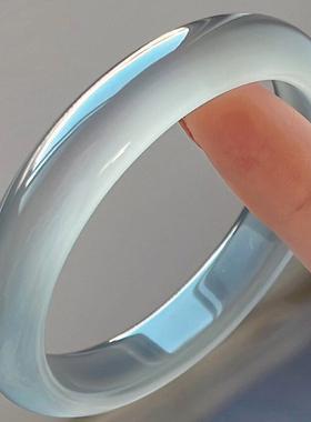 玛瑙玉手镯库里蓝玉髓玉镯蓝晴水