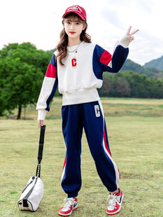 女童装秋装套装2025新款春秋款儿童大童网红运动服时髦洋气两件套