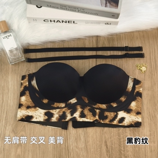 棋格盘抹胸内衣女小胸聚拢显大无钢圈收副乳防下垂千鸟复古风文胸